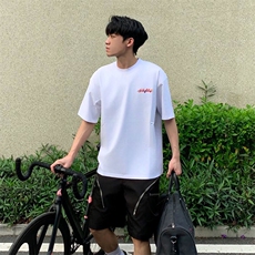 万针全刺绣工艺抖音得物高品质260克重磅纯棉双纱美式高街短袖T恤，男装T恤，电商A486