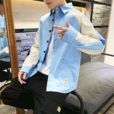 C903-P55衬衫男士长袖韩版潮流帅气衬衣服宽松百搭工装外套潮，男装衬衫，电商D310（原电商305）