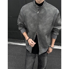 高品质设计感pu皮结构夹克外套男CP96-特p75，男装夹克，电商B371
