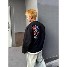 美式潮流春季高街棒球服外套男女情侣休闲百搭刺绣夹克W6477-P64，男装夹克，星座412-1
