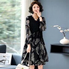 2023春季新款连衣裙花色舒适高腰显瘦潮流简约时尚，女装连衣裙，丽影随形