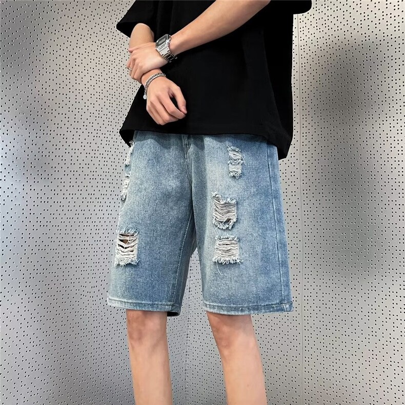 港风夏季休闲破洞牛仔短裤DK708p40,男装牛仔裤,星座1013