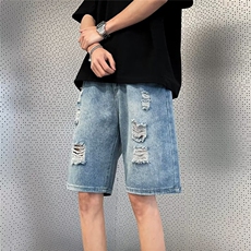 港风夏季休闲破洞牛仔短裤DK708p40，男装牛仔裤，星座1013