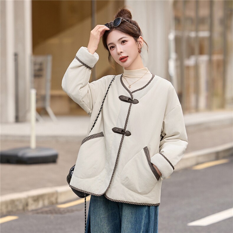 羽绒棉服女短款2025冬季新款独特超好看高端韩系轻薄洋气夹棉外套,女装棉衣/棉服,瑶迪依秀