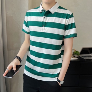 @店主风 新款Polo衫男条纹短袖T恤男士高品质半袖PT01-P40图片