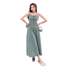 【】时尚设计感显瘦牛仔提花背带裙+防晒开衫P160K215，女装套装/套裙，2D148