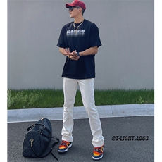 美式ins高街hiphop新款弹力修身直筒休闲裤货号K675P65，男装休闲裤，电商A063