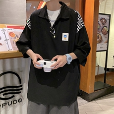 夏季ins潮流设计感小众男衬衫上衣港风日系百搭Polo衫T945-P34，男装Polo衫，星座512-3