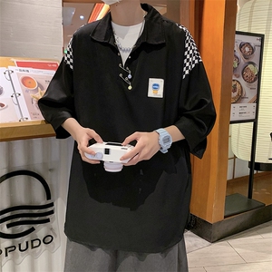 夏季ins潮流设计感小众男衬衫上衣港风日系百搭Polo衫 T945-P34图片