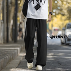 薄款阔腿西裤时尚男裤夏季冰丝凉感休闲裤运动2080特批2549，男装休闲裤，星座718-1