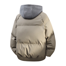 现货高品质重磅工艺美式高街假两件PU皮棉衣男女加厚棉服外套，男装棉衣，电商A486-1