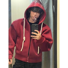 网图-WY12-P68华棉复合350克美式潮流开衫卫衣外套男女休闲上衣，男装卫衣，电商B327