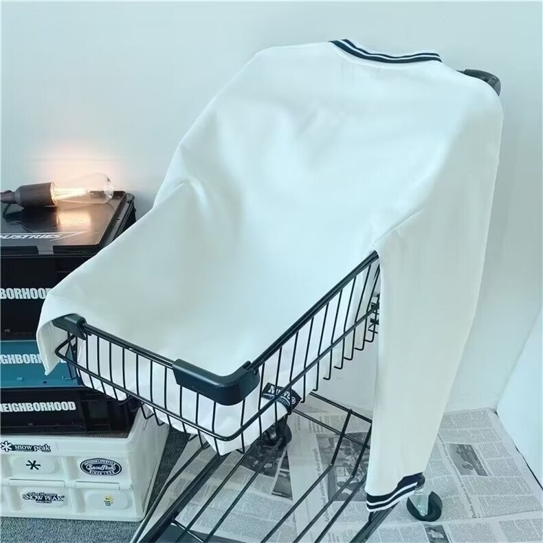 Polo衫卫衣男女同款常规长袖螺纹撞色翻领卫衣百搭长T恤PL332P28,男装T恤,星座1013-5