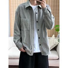 灯芯绒衬衫1302-GC23-P48成分100聚酯纤维，男装衬衫，星座1302