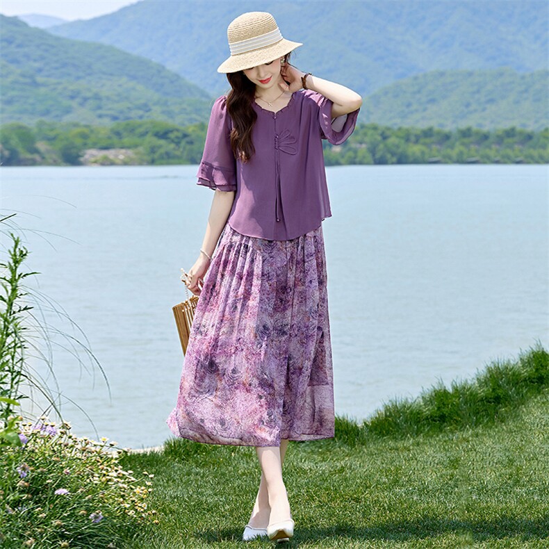 妈妈秋装2024新款中年t人连衣裙中老年女夏季洋气减龄裙,女装连衣裙,衣之秀