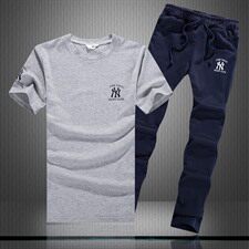 青春流行常规圆领抽象图案套装运动夏季修身型印花青年套头青春活力，男装套装，星座1506-1