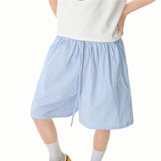 A165-K8923-P4559夏季ins风美式条纹刺绣休闲裤短裤宽松透气，男装牛仔裤，电商A165