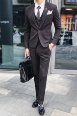秋冬纯色西服套装三件套男小西装外套A470-TZ98，男装西服套装，电商A207