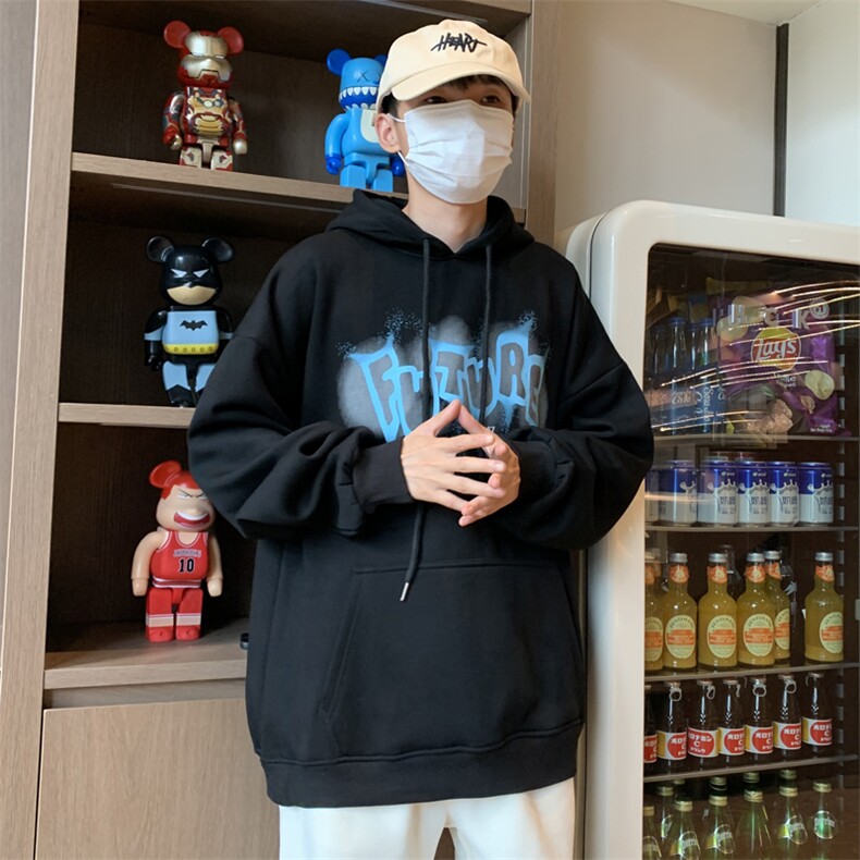 B266-FG07-P5023秋季新款宽松情侣印花连帽套头卫衣,男装卫衣,星座B257-1