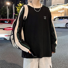 春秋oversize撞色拼卫衣男友风青少年内搭打底衫WY0325-P38，男装卫衣，星座308B-2