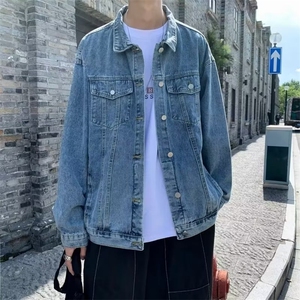 港风复古牛仔外套男秋季新款宽松休闲韩版百搭夹克JK8153-P52图片