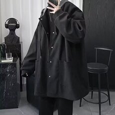 T921假两件毛呢大衣男中长款过膝呢子风衣英伦风痞帅加厚连帽外套，男装风衣，星座308A-1（原309B-1）