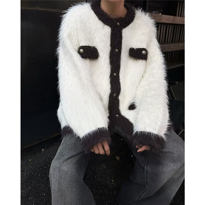A697-P57小香风外套男女秋冬设计感小众别致漂亮毛衣软糯水貂绒,男装T恤,电商B323A