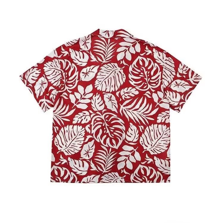 夏威夷风古巴领衬衫男Aloha夏季棉麻海边度假复古短袖沙滩花衬衣,男装T恤,星座1210-1