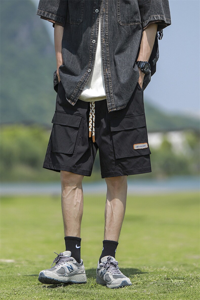 工装短裤男夏季美式复古多口袋设计感潮牌休闲裤子-A881TP35控58,男装牛仔裤,电商B241