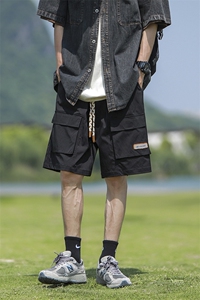 工装短裤男夏季美式复古多口袋设计感潮牌休闲裤子-A881TP35控58图片