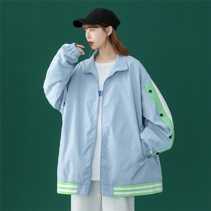 中性风 秋装新款设计感拼接撞色宽松棒球夹克外套---G350 P65控88图片