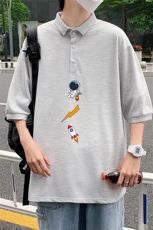 PL57165-P35翻领短袖polo衫男大码胖子半袖t恤男有领保罗衫模特，男装Polo衫，电商A040