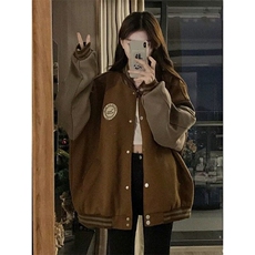 美式复古棒球服外套男女情侣秋季新款小众百搭休闲高级感洋气上衣，男装夹克，星座506A