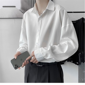 长袖衬衫男高级感春季潮流宽松休闲痞帅上衣服日系衬衣外套CS14图片