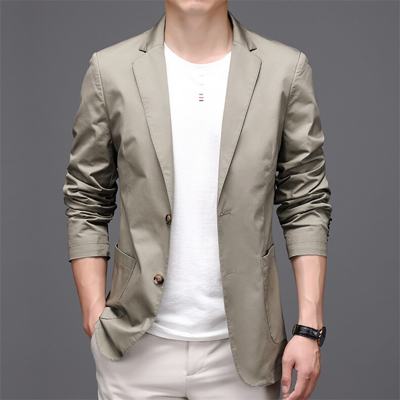 BW6806钱塘2020-2秋季新款中年男士商务休闲纯棉西服薄款外套P205图片