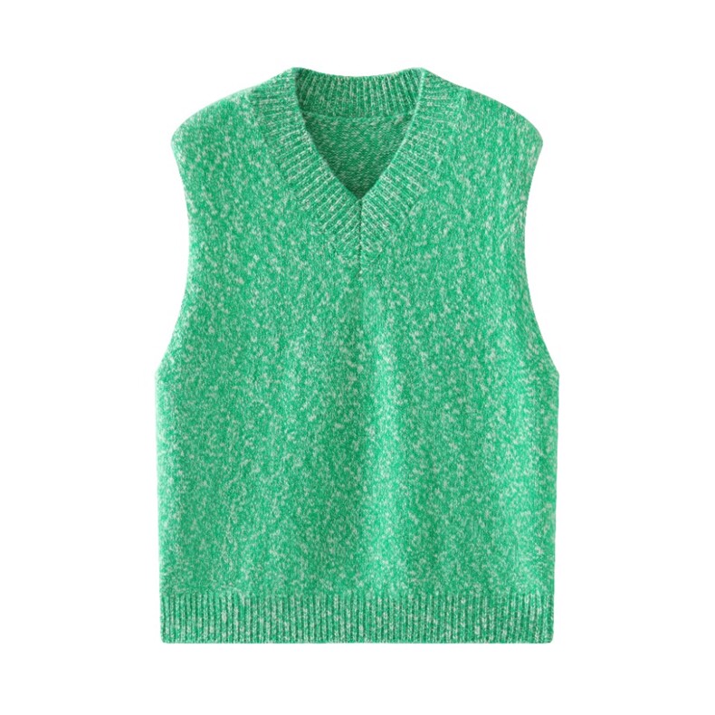 秋冬新款山羊绒女马甲V领无袖背心短款针织衫，女装马甲，更慕羊绒