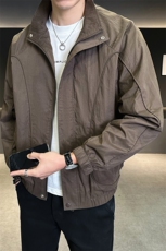 休闲纯色长袖上衣男休闲百搭夹克立领外套A329-JK2511-P95，男装夹克，电商A329