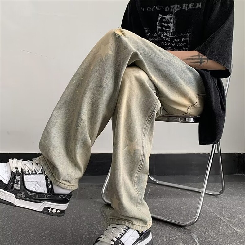 夏季文艺新款青春流行长裤气质日系牛仔裤N2219P45,男装牛仔裤,星座1116-2