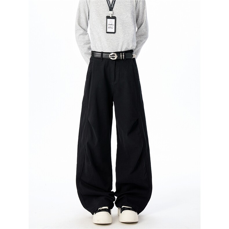 XT093-秋冬高品300g洗褪面料褶位拼接小弯刀休闲裤(P50X88)10，男装休闲裤，电商C315