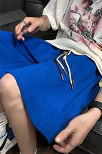 夏华夫格短裤男美式高街肌理感宽松休闲五分裤子XZ514-2-1527-P38图片
