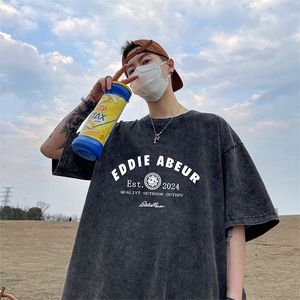 量大优可供抖音视频支持得物品质配合二开美式水洗短袖t恤SX130