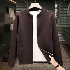 高端轻奢针织开衫男士外套毛衣秋冬季2025新款休闲百搭男翻领夹克，男装针织衫/毛衣，星座914