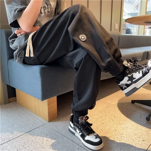 男装休闲裤美式复古纯棉潮牌工装裤高街束脚裤男长GK200-P35图片