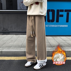 薄款改加绒港风宽松加厚银狐绒直筒休闲裤男K1322J加绒-特P50控88，男装卫衣，电商A001