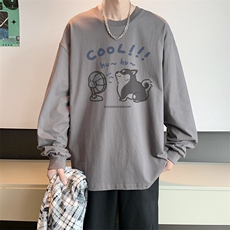 春秋新款内景ins韩版情侣长袖T恤男潮青年宽松薄卫衣CX00234/P30，男装T恤，电商B316