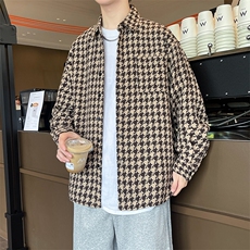 春秋装新款翻领夹克小香风衬衫男潮上衣百搭外套5760P45，男装夹克，电商A056