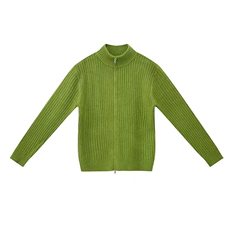 网图牛油果绿双拉链北极绒高领毛衣宽松针织开衫男女A994-P60，男装针织衫/毛衣，星座1505