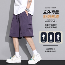 现货夏季工装短裤男ins潮牌休闲百搭潮流痞帅五分裤D02521-P38，男装牛仔裤，星座308B-2