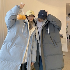 新款假两件拼接中长款情侣装棉衣加厚连帽棉服A071-Y296-P135，男装棉衣，电商A071