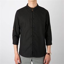 风盘扣亚麻衬衫修身棉麻料中袖衬衣钱塘6005-cs09，男装衬衫，星座1112-5（原712-5）